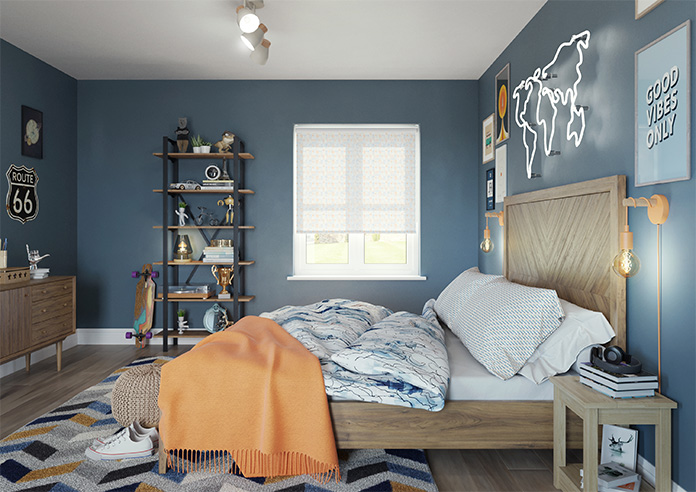 Watercolour Triangles, Blues - Twist&Fit Roller Blind - Image 8